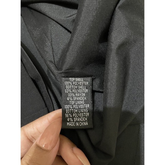 Adriana Papell Black Pleated Bust V-Neck Formal/Cocktail Dress Size 10 - Picture 7 of 9